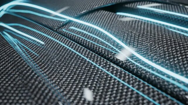 Carbon Fiber Surface with Neon Lights.