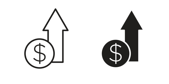 Profit growth icon. filled flat sign for mobile concept. glyph and line symbols