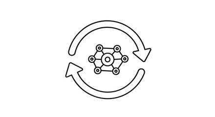Fototapeta premium Recycling, sustainability, eco-friendly, molecular structure, circular economy concept icon technology