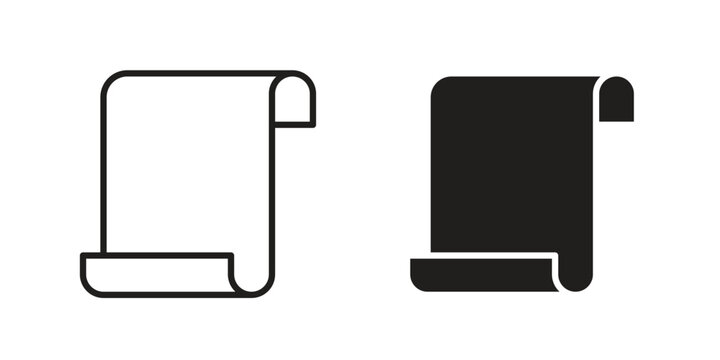 Scroll paper icon. filled flat sign for mobile concept. glyph and line symbols