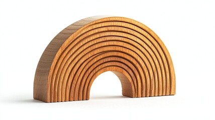 Obraz premium Wooden Rainbow Toy with Multiple Arches in Natural Finish