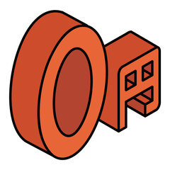 0円の立体的な3D文字ロゴ