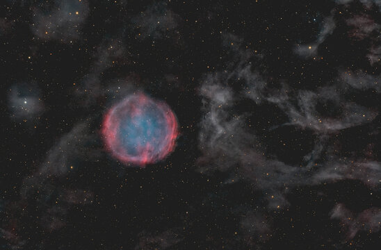 Planetary nebula PuWe 1 in the Lynx constellation in deep space