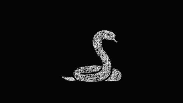 Sketch snake icon animation - smooth progressive reveal