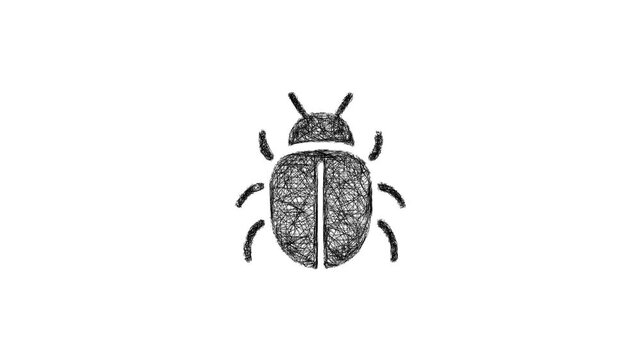 Sketch bug icon animation - smooth progressive reveal
