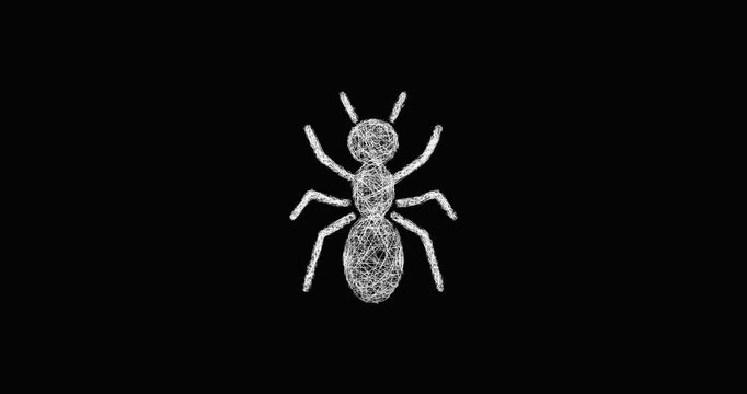 Sketch ant icon animation - smooth progressive reveal