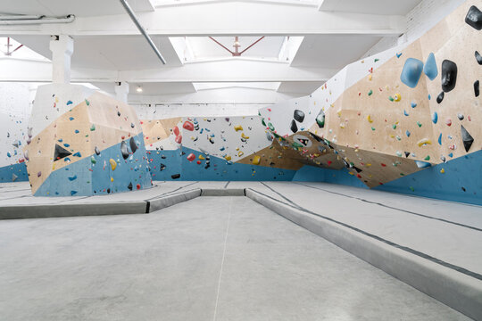 Interior of a bouldering hall