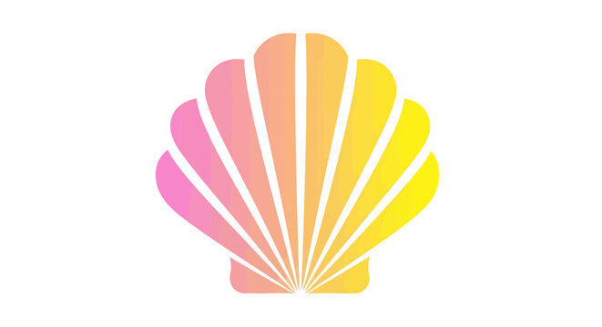 Colorful Scallop Shell with Gradient and Geometric Pattern