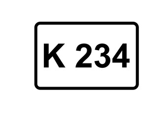 Fototapeta premium Illustration eines Kreisstraßenschildes der K 234 in Deutschland