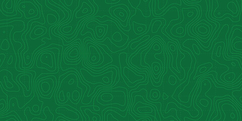 Topographic contour lines map wavy pattern green background © Artanto