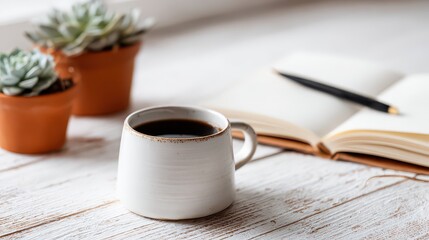 Coffee And Succulents Morning
