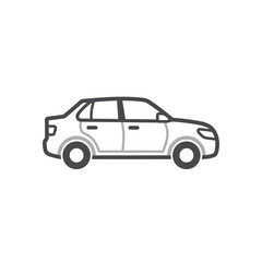 Obraz premium Outline Illustration of a Sedan Car with Subtle Grey Accents - Clean Vector for Automotive Themes
