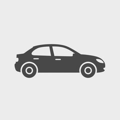 Fototapeta premium Dark Grey Silhouette of a Modern Car - Minimalist Vector for Automotive and Transport Graphics