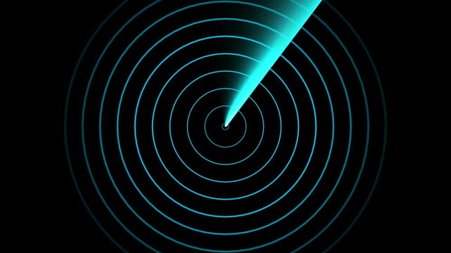 radar HUD sonar scanning 4k stock footage military surveillance sci-fi futuristic tracking navigation motion loop