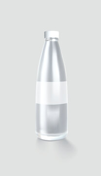 Plastic water bottle. 3D vector mockup