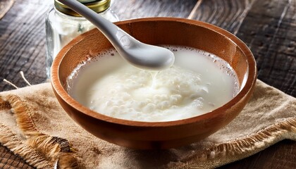 Fototapeta premium Milk Serum Whey From Homemade Cottage Cheese
