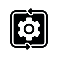 Obraz premium Solid block featuring internal gear and cycle arrows