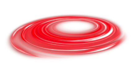 Red Neon Spiral Light Vortex Abstract Digital Design Element