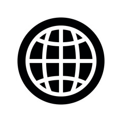 Obraz premium Thick Outline Globe Icon for Global Connectivity