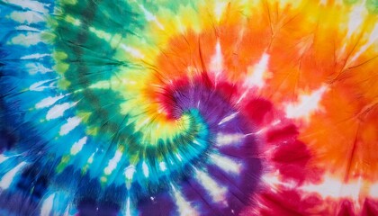 Obraz premium Tie Dye Shibori Background Colorful Tie Dye Spiral Design Tie Dye Textile Print Swirl Rainbow Tie Dye Wallpaper Hippie Boho Tie Dye Texture Backdrop