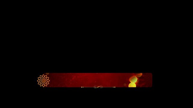 Elegant Red and Gold Animated Lower Third - Floral Name Band for Video Editing