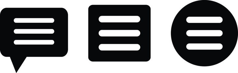 Fototapeta premium menu icon set. Website navigation symbol. Hamburger web. List menu sign. App burger icons. three horizontal bars. Squares dots and ellipsis 