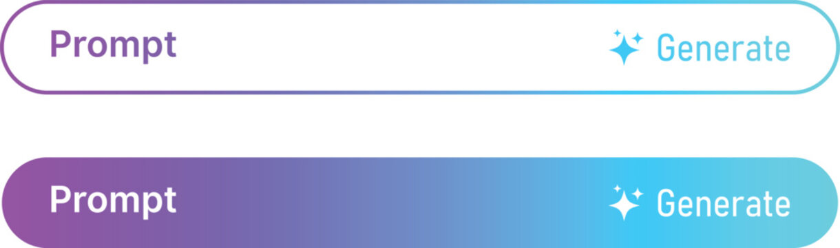 AI prompt generates interface bar icon. Natural language processing input graphic design. Chatbot command signs. text input and output signs