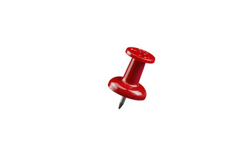 Red pushpin creating solution ideas, marking important points and holding papers, transparent background