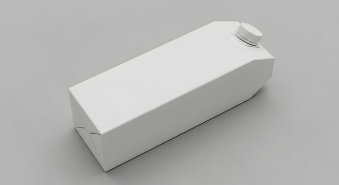 3d rendering of a white rectangular box with a small handle on top