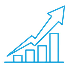 Business Growth Arrow Graph Vector, Rising Profit Chart, Financial Success Trend, Corporate Revenue Increase Icon Minimal Infographic Design. Upward Arrow Growth Chart Vector Rising Sales Growth Arrow