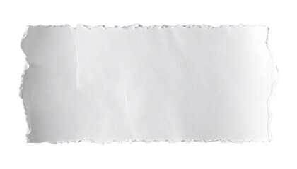 Torn white paper with rough edges and creases isolated on a transparent background 1