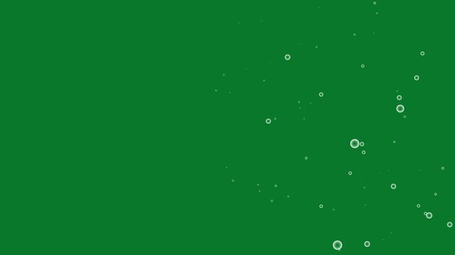 4K flat liquid bubble glitters overlay, bubble dust particle, realistic bubble dust effect in black, luxury white glitter sparkles trail, micro particles transition on green screen background