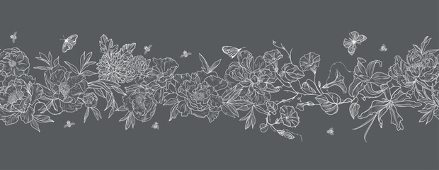 garland of flowers, vector illustration © Дарья Березина