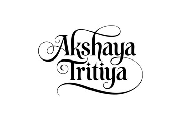 Decorative Vector Typography of Akshaya Tritiya – Elegant Indian Festival Lettering Design © Varsha