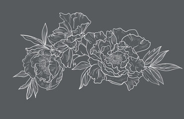  flowers and foliage. Vector illustration, bouquet.  © Дарья Березина