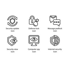 Security update, Defense lock, Massage padlock, Security view, Computer spy, Internet security, icon