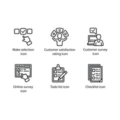 Make selection, Customer satisfaction rating, Customer survey, Online survey, Todo list, Checklist, icon