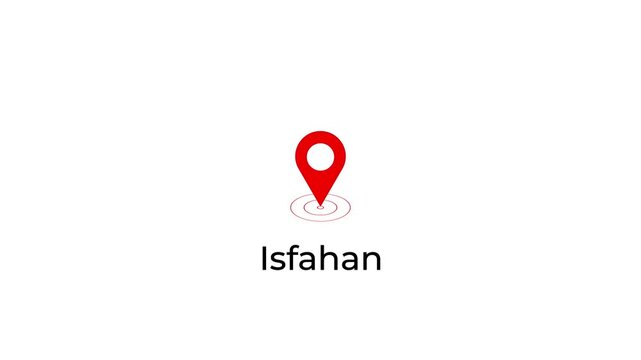 Map marker pointer with customizable city name UI animation.