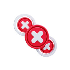 Obraz premium cross circle 3d render icons