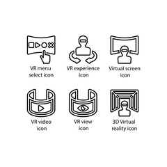 VR menu select, VR experience, Virtual screen, VR video, VR view, 3D Virtual reality, icon