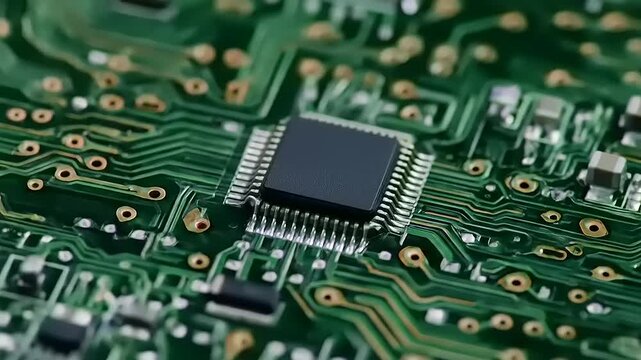 Close-up of a computer circuit board.