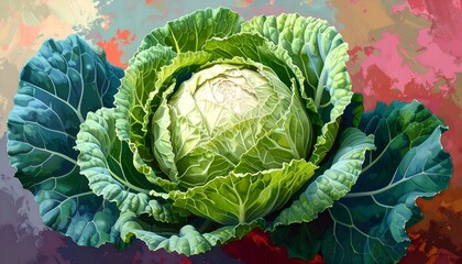 Obraz premium Cabbage Rose with Dense Globular Blooms Resembling a Cabbage Head 74 Characters