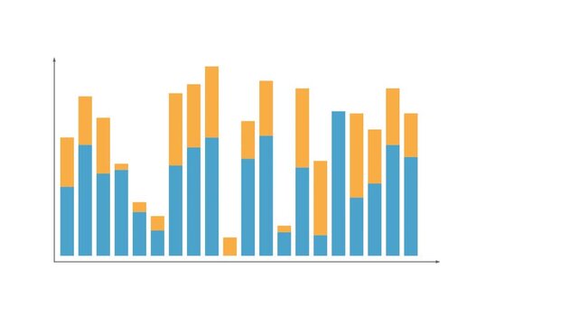 Bar Graph Animation with Blue and Orange Bars.