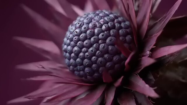 Closeup of a purple flower head.