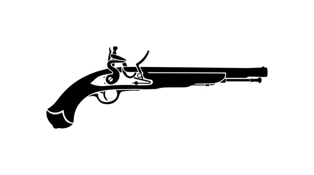 Vector illustration of a flintlock pistol