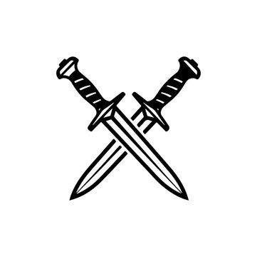 Vector illustration of two crossed swords