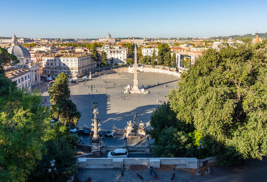 Piazza del Popolo square in Rome, Italy