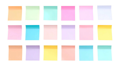 Fototapeta premium A grid of colorful sticky notes on a stark black background