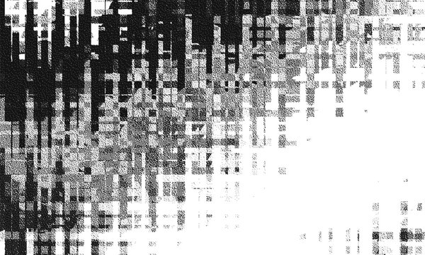 Glitch background. VHS grunge texture with noise effect and pixelation. Analog video digital errors. Retro pixel backdrop. Vector illustration.