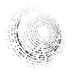 Abstract Radial Halftone Dot Gradient Forming Smooth Circular Wave Pattern Design Element